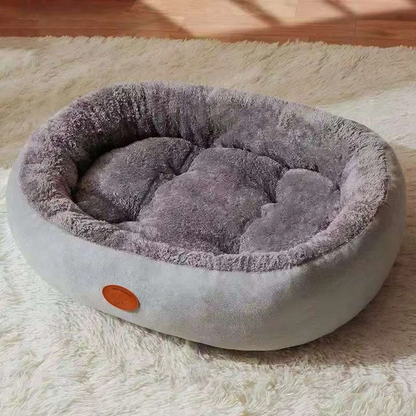 gray calming dog bed soft plush pet bed